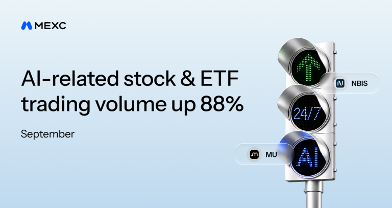 MEXC Reports 88% Growth in AI-Related Tokenized U.S. Stock and ETF Trading Volume in September, With Four Infrastructure Sectors Up Over 90% MEXC Reports 88% Growth in AI-Related Tokenized U.S. Stock and ETF Trading Volume in September, With Four Infrastructure Sectors Up Over 90%